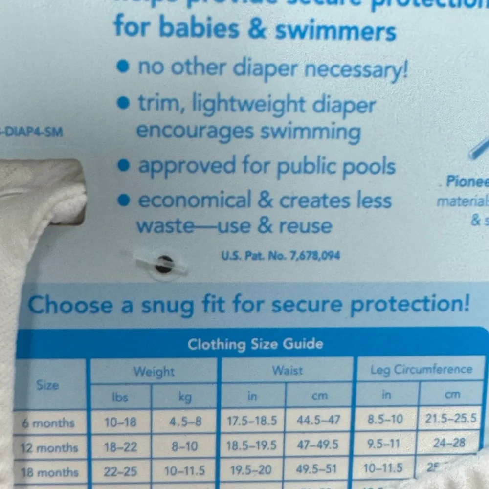 i play by Green Sprouts. Classic White Reusable Swim Diaper UPF 50+
